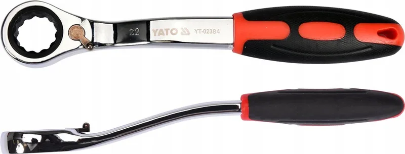 Ringsleutel met Ratel 22mm CrV Afgebogen by Yato – product image