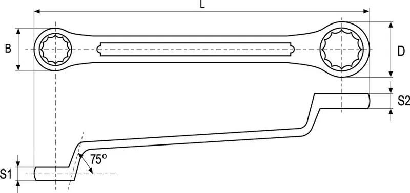 Ringsteeksleutel Gebogen 7/8x15/16 Inch van Yato – productafbeelding