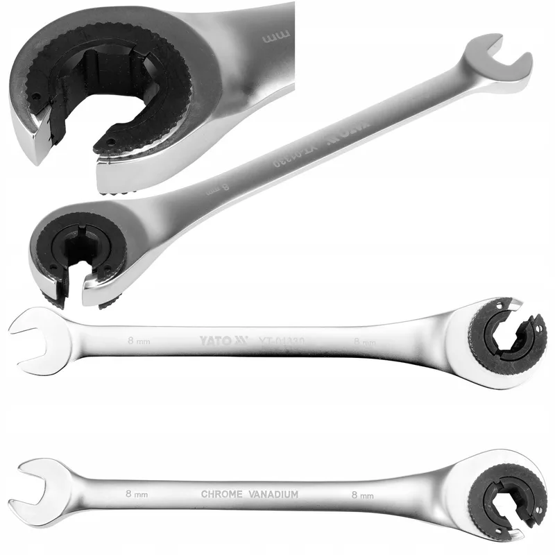 Ringsteeksleutel met Ratel 8mm x 160mm CRV Satijn by Yato – product image