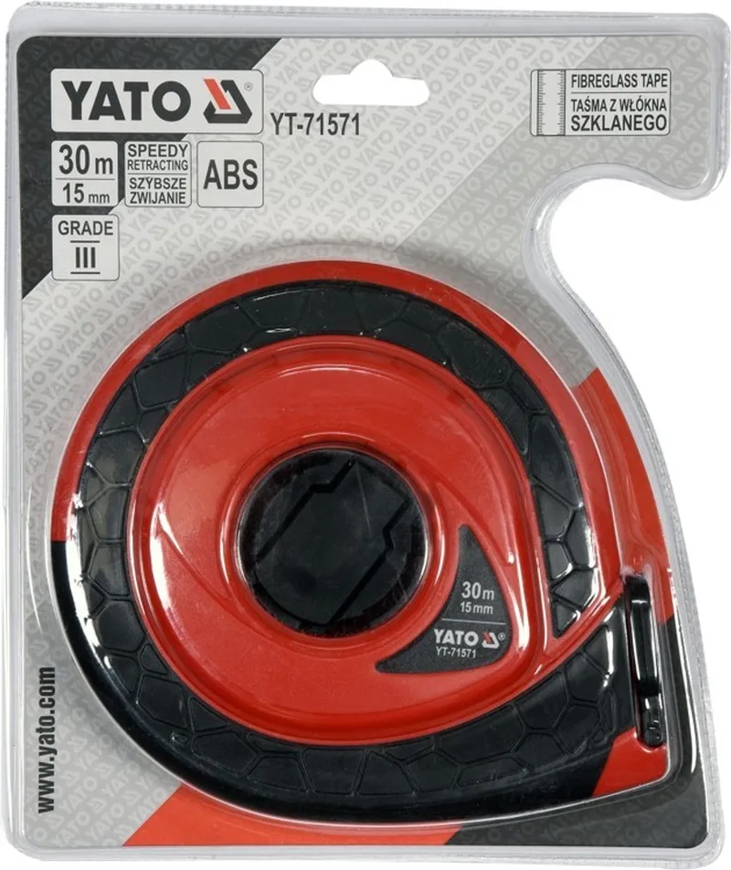Rolmaat 30m - Precisie en Duurzaamheid voor Al Uw Metingen von Yato, Schwarz – Produktbild