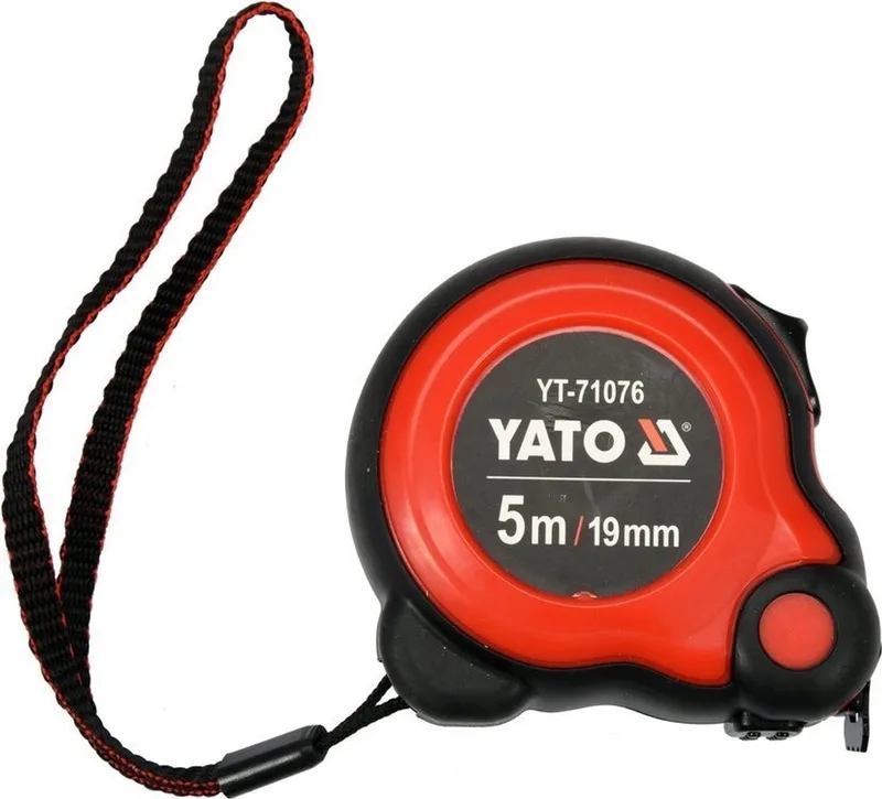 Rolmaat 5m x 19mm met Dubbele Vergrendeling - Precisie Meetlint från Yato, Gul, Svart – produktbild