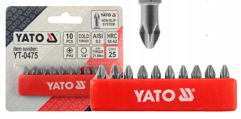 Schroefbits PH2x25mm 10 Stuks - Kwaliteit S2 Staal von Yato – Produktbild
