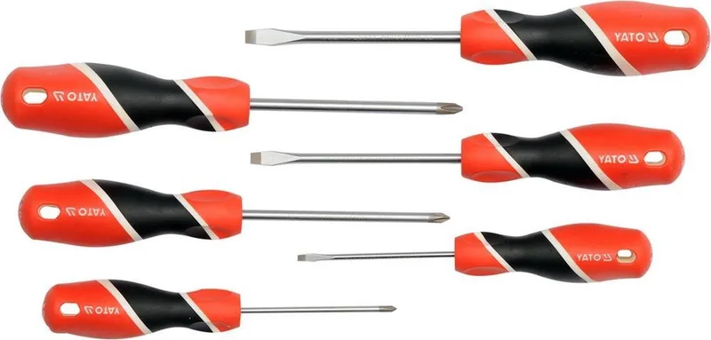 Schroevendraaierset 6-Delig (PH+Sleuf) by Yato, Red, Black – product image