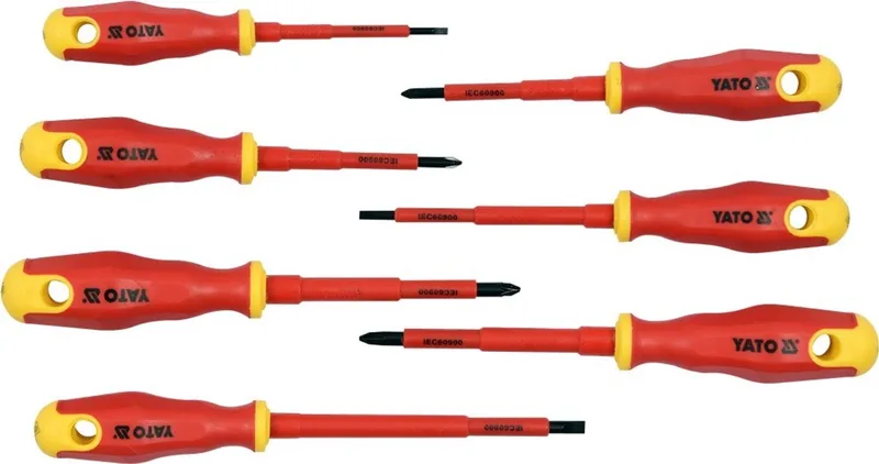 Schroevendraaierset - 7-delig - CRV staal - VDE von Yato, Rot, Gelb – Produktbild
