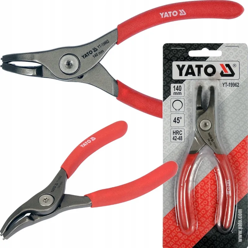 Seeger Tangen 140 mm - Extern gebogen, 10-25 mm von Yato, Rot – Produktbild