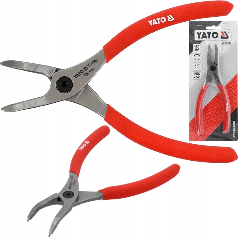 Seeger Tangen 180 mm - intern gebogen, 19-60 mm by Yato, Black – product image