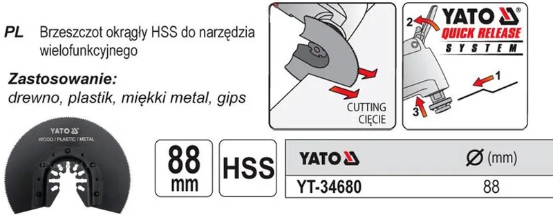 Serie - HSS Halfronde Zaagblad - 88mm - Quick Release - Voor Hout en Metaal von Yato – Produktbild