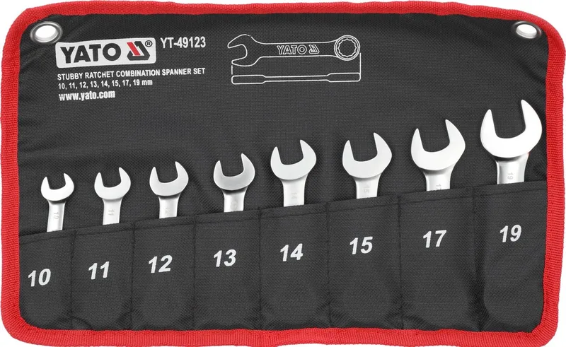 Set van 8 Korte Steeksleutels met Ratel by Yato – product image