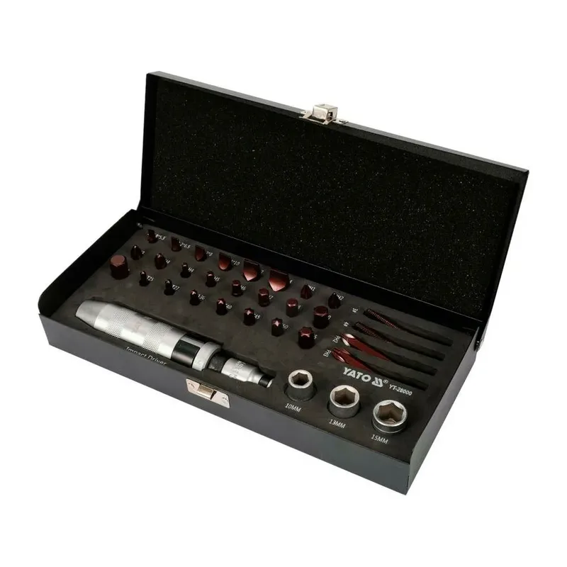 Slagmoersleutel Set met Wisselbits - Metalen Koffer by Yato, Silver – product image 2 of 2