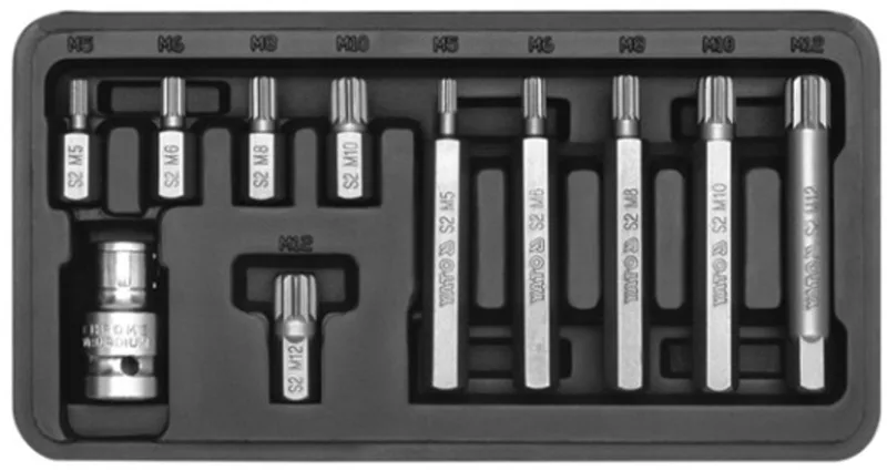 Speciaal Gereedschapsset - 11-delig - Spline Bitschroevendraaiers - Staal S2 von Yato, Grau – Produktbild