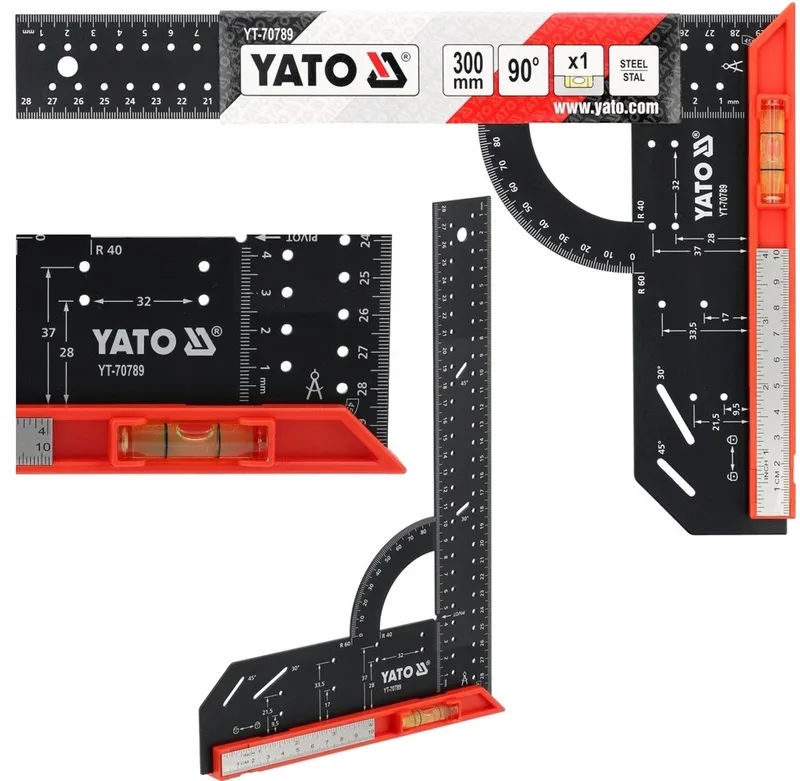 Stalen Hoek 300mm met Waterpas - Precisie Meten & Tekenen von Yato – Produktbild