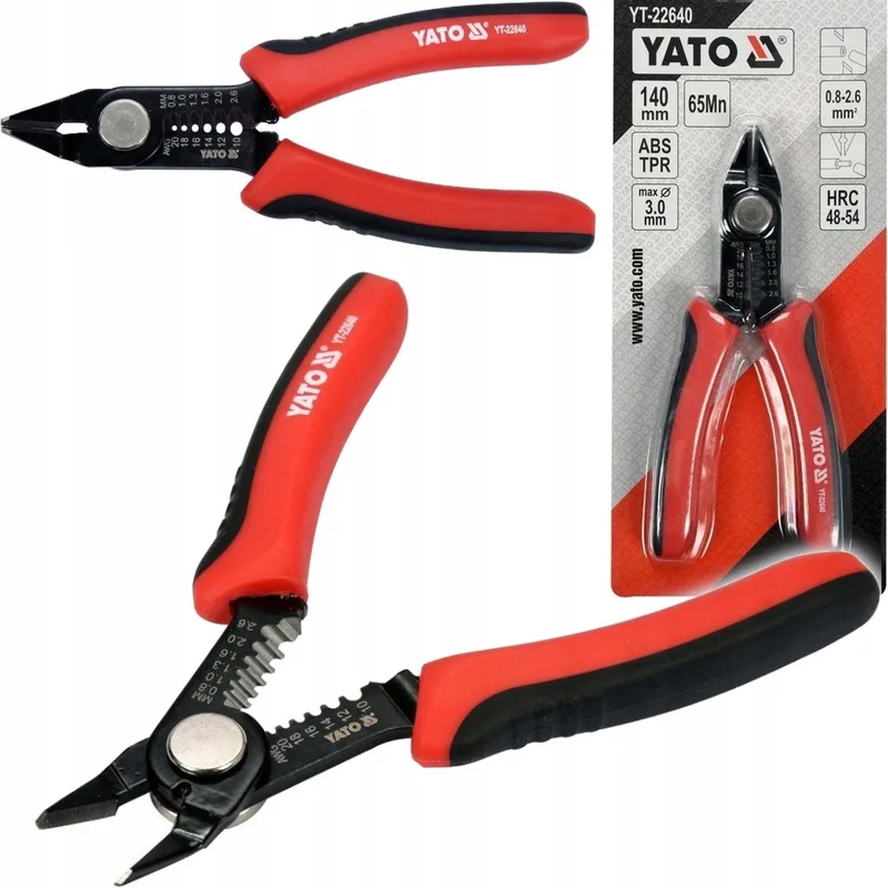 Tang voor Isolatie en Kabelstrippen 140mm (0.8-2.6mm²) von Yato, Rot – Produktbild