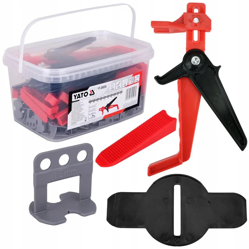 Tegel levelsysteem 1,5 mm - Clips, Koniussen & Tang von Yato, Grau – Produktbild