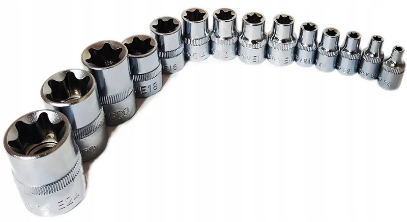 Torx doppenset E4-E24 1/4" 3/8" 1/2" CrV van Yato – productafbeelding