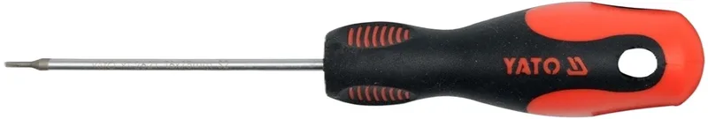 Torx Security Schroevendraaier T7x75mm Gehard S2 Staal van Yato, Rood, Zwart – productafbeelding