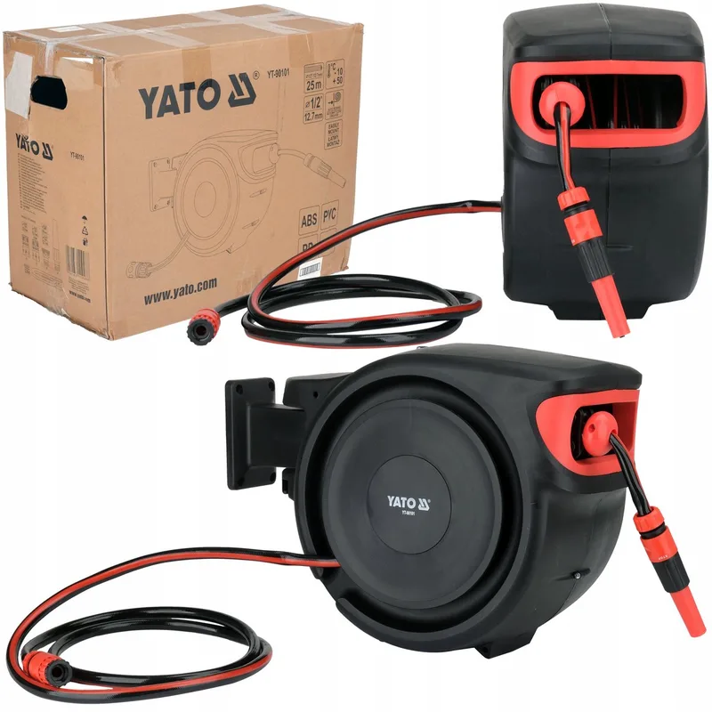 Tuinslang 25m met Automatische oproller - Ideaal voor elke tuin de Yato – image du produit