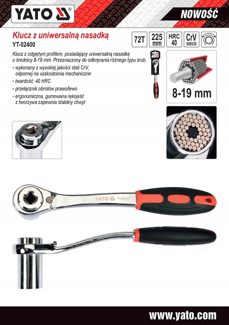 Universele Dopsleutel 8-19mm - Handig Gereedschap von Yato – Produktbild