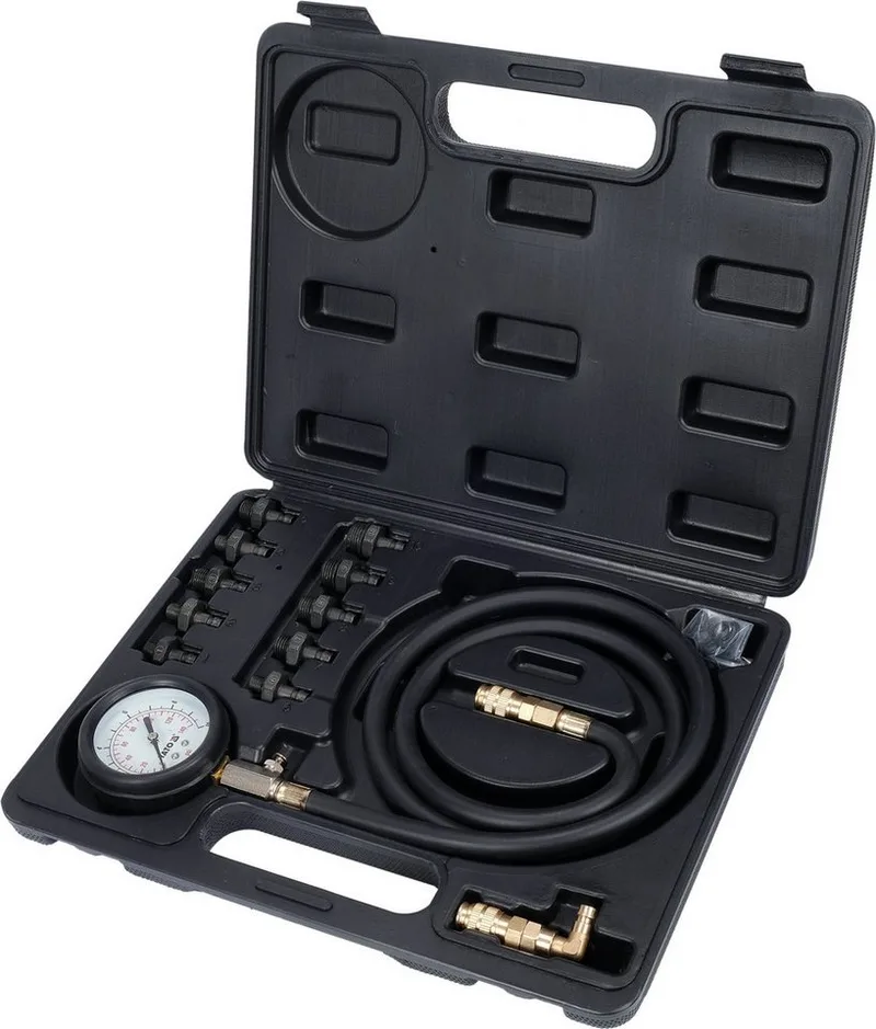 Werkzeugset Öldruckmessgerät mit 10 Adaptern und Gummischutz by Yato, Multicolour – product image 2 of 2