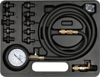 Werkzeugset Öldruckmessgerät mit 10 Adaptern und Gummischutz by Yato, Multicolour – product image 1 of 2
