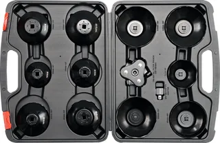Werkzeugset Ölfilter Steckschlüssel SET 65-120mm, 3/8“, 1/2“ 13-teilig by Yato, Multicolour – product image 1 of 2