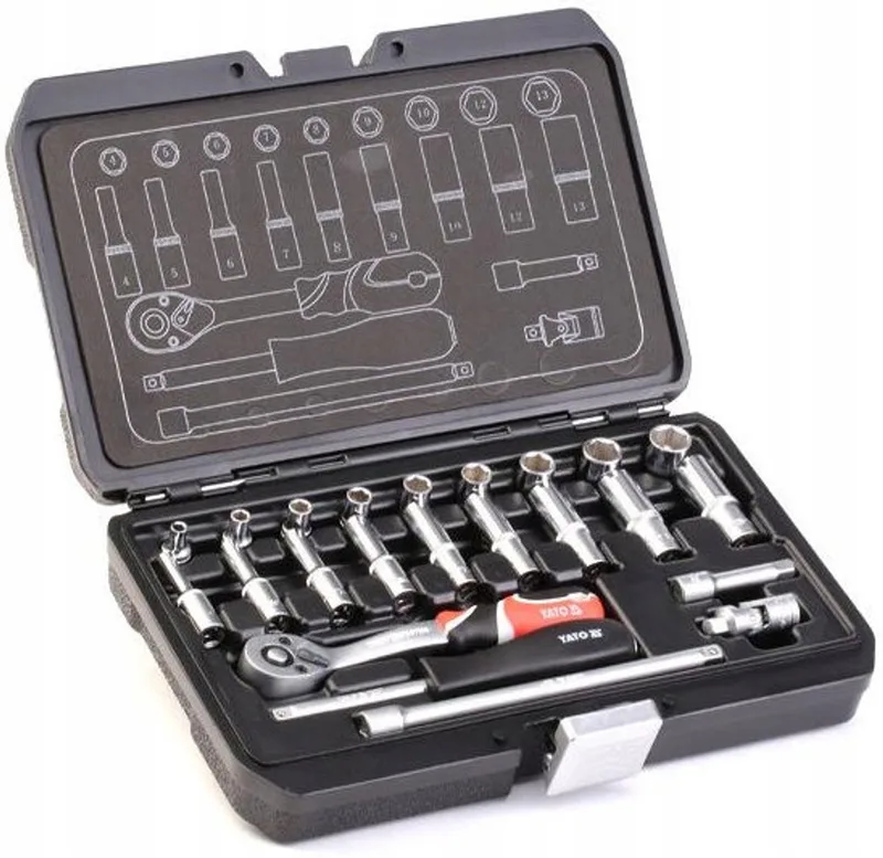 Yato 1/4" dopsleutelset - 23-delig - CrV-staal by Yato – product image