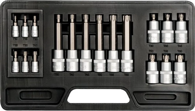 YATO 18-Delige Torx Doppenset (1/4 - 1/2) by Yato, Silver – product image