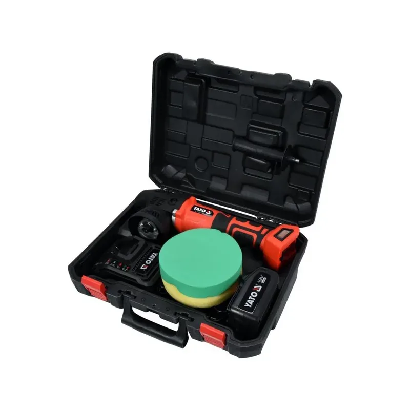YATO 18V Borstelloze Excentrische Polijstmachine Set - 150 mm - 16 mm Uitslag - 3.0Ah Accu, Lader & Koffer van Yato – productafbeelding 4 van 6