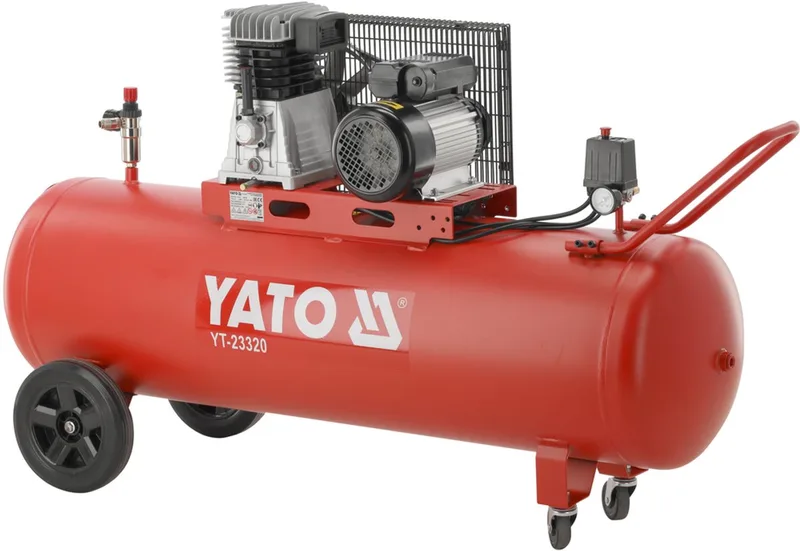 YATO 200 Liter Snaaraangedreven Compressor (360 Liter per minuut) by Yato, Red – product image