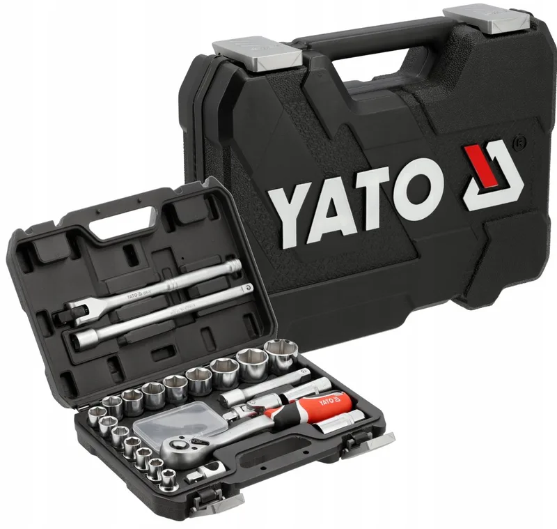 Yato 24-delige DOPPENSET 1/2" Gereedschapskoffer CRV Staal von Yato, Schwarz – Produktbild
