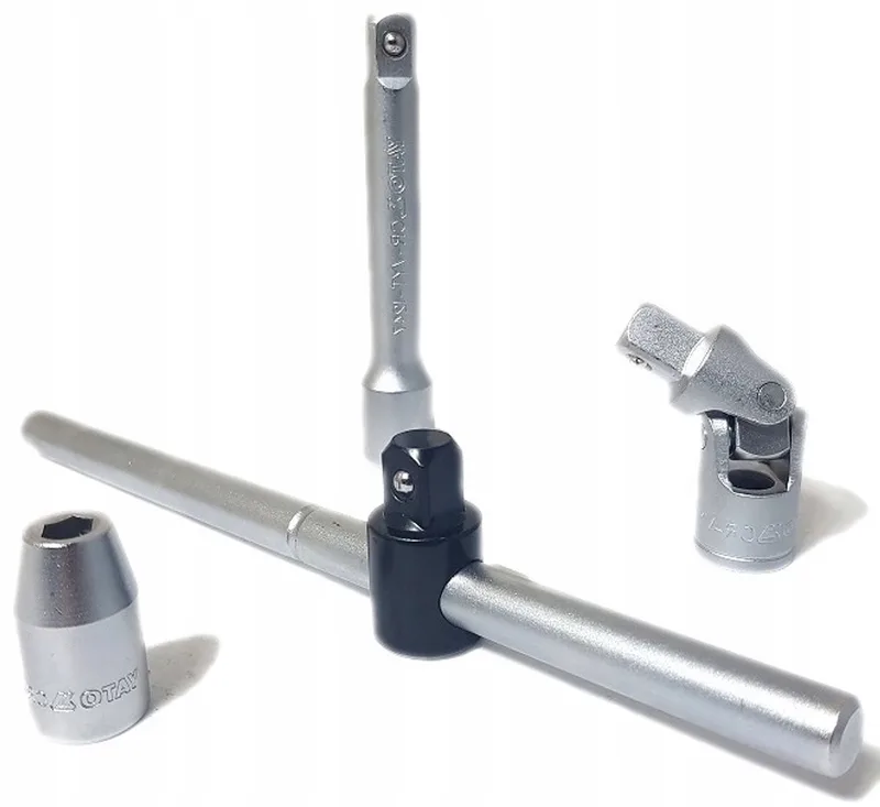Yato 3/8" Gereedschapset: Reductie, Verlengstuk, Cardan, Knop - 4 Delig de Yato – image du produit