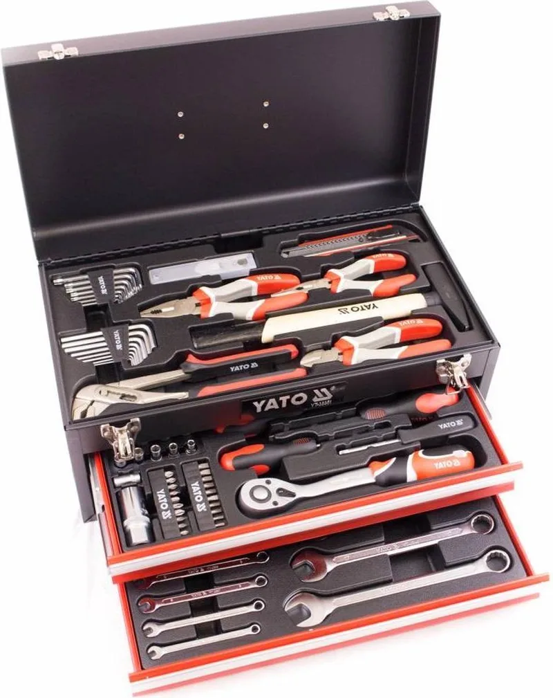 Yato 38951 Serie - Gereedschapskoffer - 80 stuks - CrV Staal - Professionele Kwaliteit fra Yato, Metaal, Sort – produktbillede