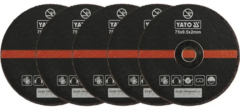YATO 5 Delige 75 mm Slijpschijven Set (Doorslijpschijven) von Yato – Produktbild