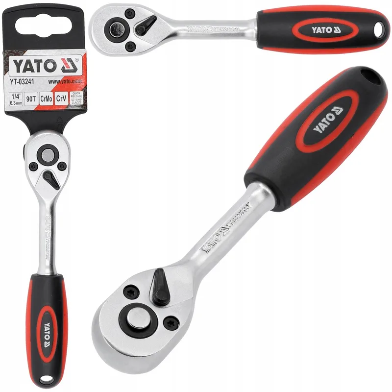 YT-03241 - Rechte Ratelsleutel - 1/4" - 90 Tanden - CrV Staal von Yato – Produktbild