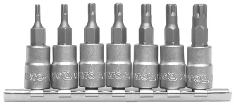 YT-0461 Serie - Torx Inbussleutelset - 7 delig - Met Gat - CrV Staal de Yato, Argent – image du produit