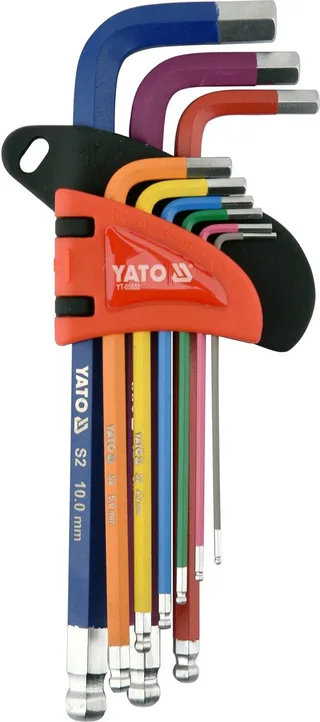 YT-05632 Serie - Inbussleutelset - Ball End - 9-delig de Yato, Kleurcodering – image du produit 1 sur 2