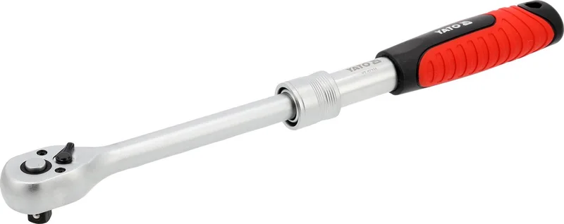 YT-07231 Telescopische Ratel 3/8" - 230 tot 330 mm - 72 Tanden - Quick Release - CrV / CrMo Staal von Yato, Schwarz – Produktbild