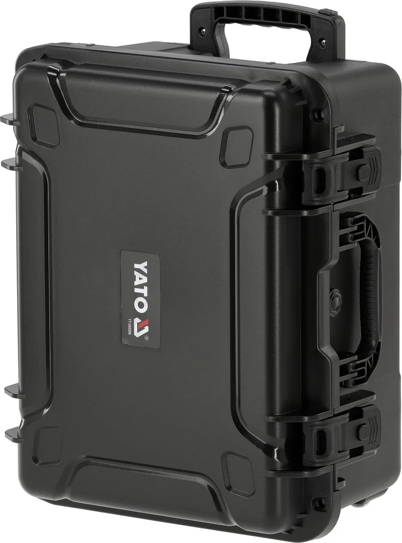 YT-088986 Grote Waterdichte Koffer met Plukschuim – IP67 Hermetische Gereedschapskoffer – Heavy Duty Transportkoffer met Telescopische Handgreep – Extra Diep – 51 x 41 x 25.5 cm fra Yato, Sort – produktbillede