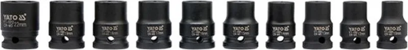YT-1025 Serie - Dopsleutelset - Udarowa - 1/2" - 10 stuks by Yato, Black – product image