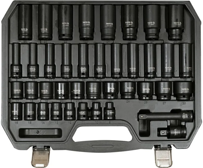 YT-10555 - Dopsleutelset 1/2" - CrMo Staal - 40 stuks by Yato, Black – product image