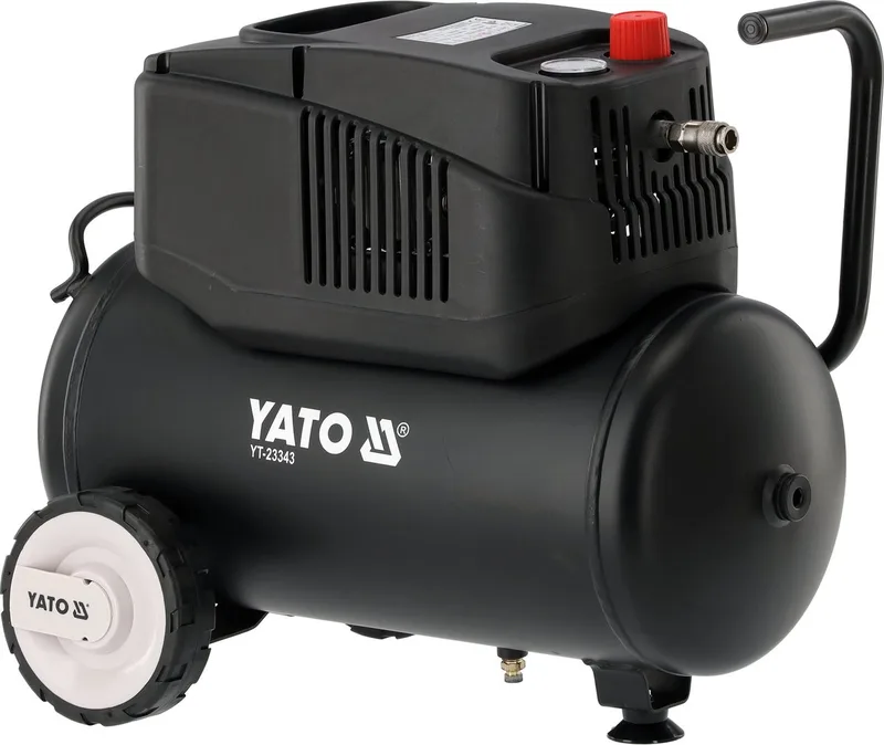YT-23343 Olievrije Compressor - 24 Liter - 1200W (1.6 PK) - 8 Bar - Stille & Onderhoudsvrije Luchtcompressor från Yato, Svart – produktbild