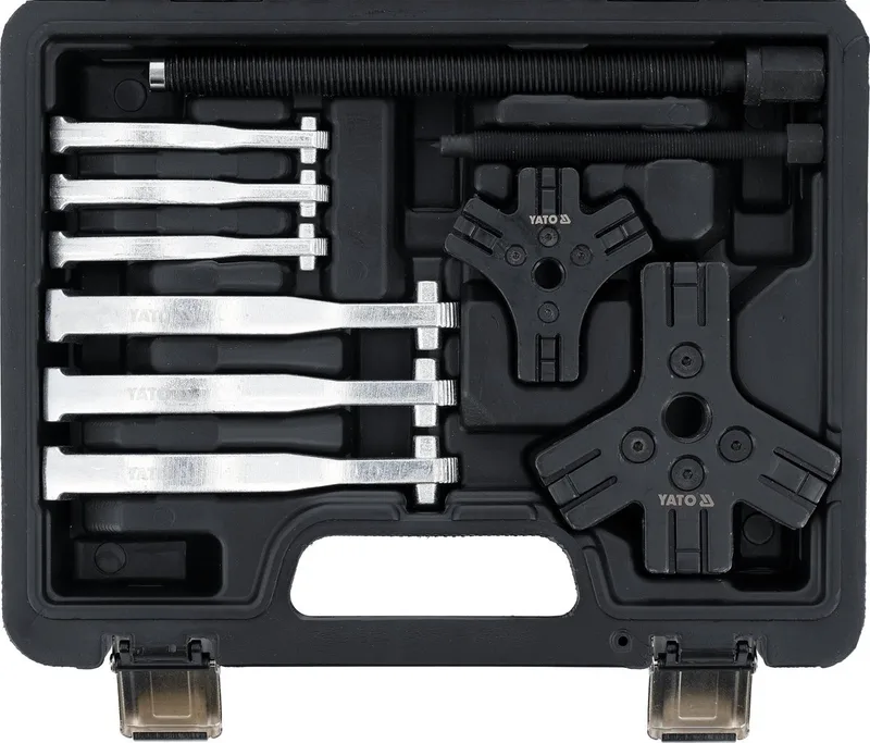 YT-25250 Professionele Poelietrekkerset – 10-Delig – 2T & 5T – Met Ratel-Indexering – 2- & 3-Armig – Inclusief Koffer de Yato, Noir – image du produit