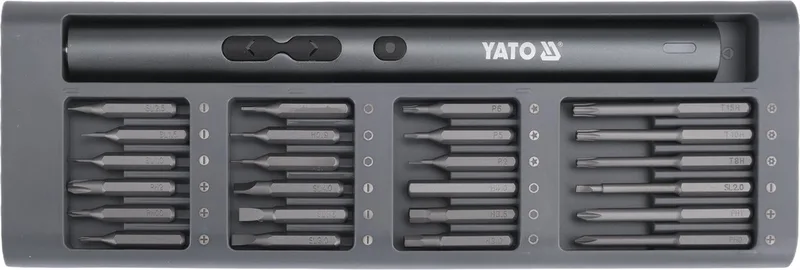 YT-25763 Precisie Accu Schroevendraaier Set - 3.7V - USB-C - LED - 51-Delig met S2 Bits von Yato, Schwarz – Produktbild