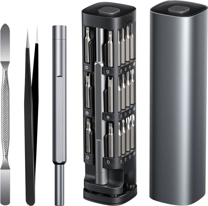 YT-25768 Precieze Bitset - 45-Delig - S2 Staal - Aluminiem Behuizing, Pincet & Magnetyzer von Yato – Produktbild