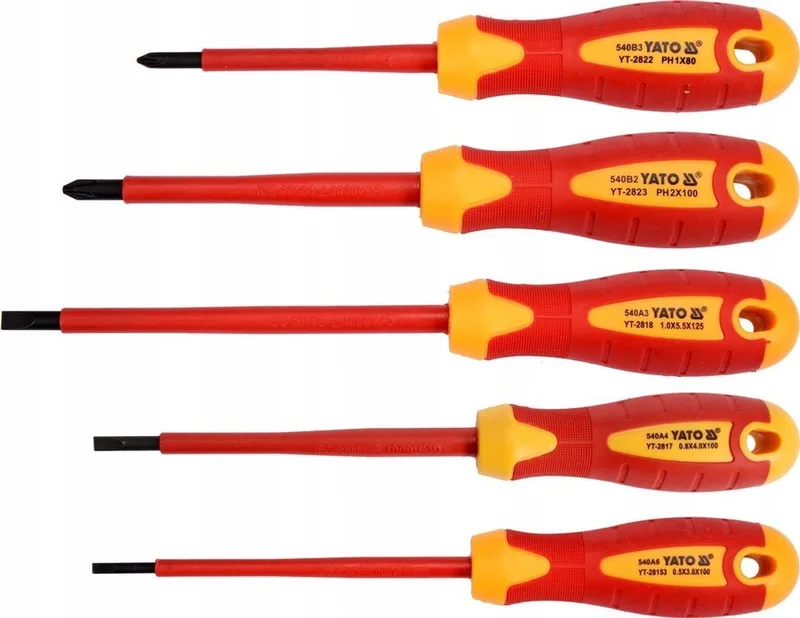 YT-2827 Schroevendraaierset 5-delig VDE von Yato, Rot – Produktbild