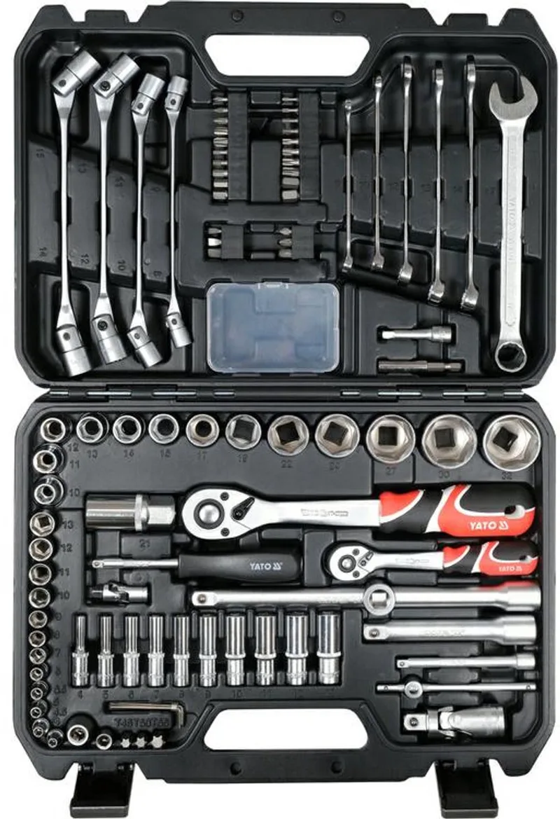 YT-38784 - Dopsleutelset - 93 Delig - AS-DRIVE - Ergonomische Handgrepen by Yato, Red – product image