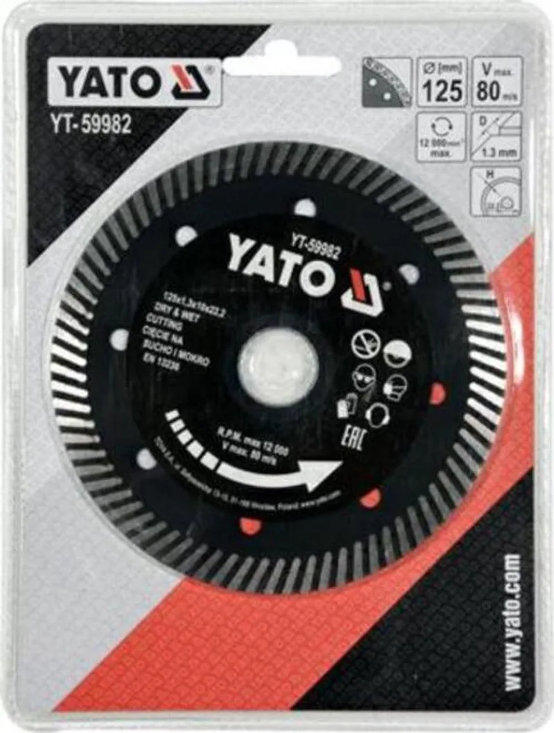 YT-59982 - Diamantdoorslijpschijf - Turbo - 125 mm - Segmenthoogte 10 mm - Tegels en Beton de Yato – image du produit