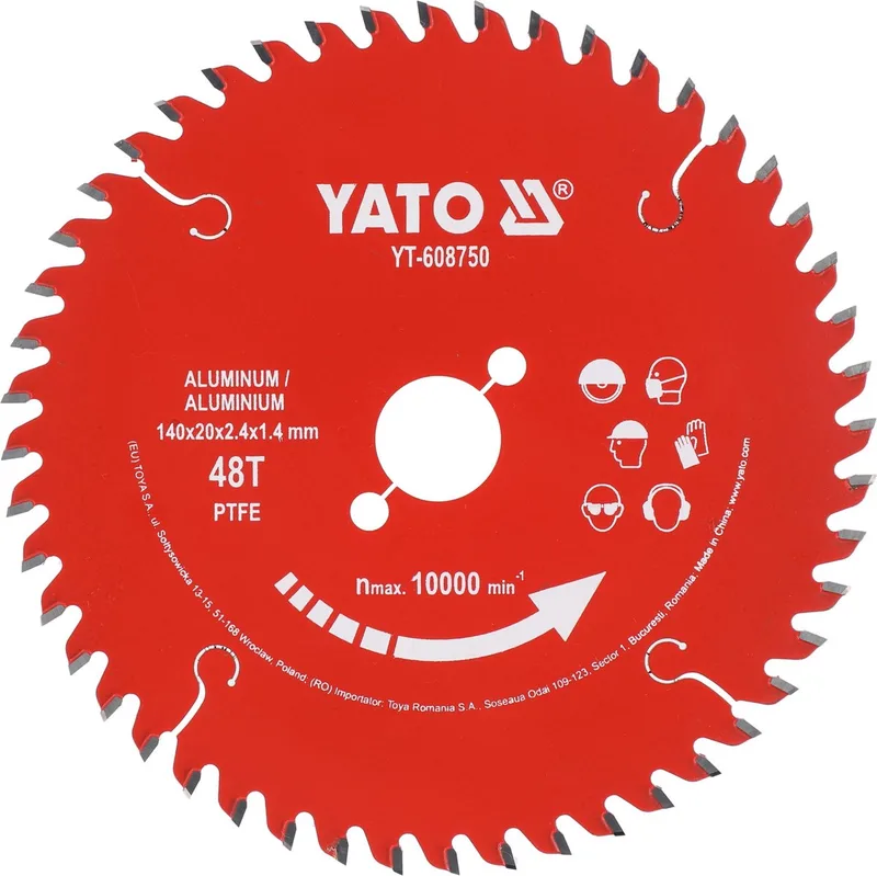 YT-608750 TCT Cirkelzaagblad voor Aluminium - Ø 140 x 20 mm - 48T - PTFE Coated - Voor Aluminium & Non-Ferro von Yato – Produktbild