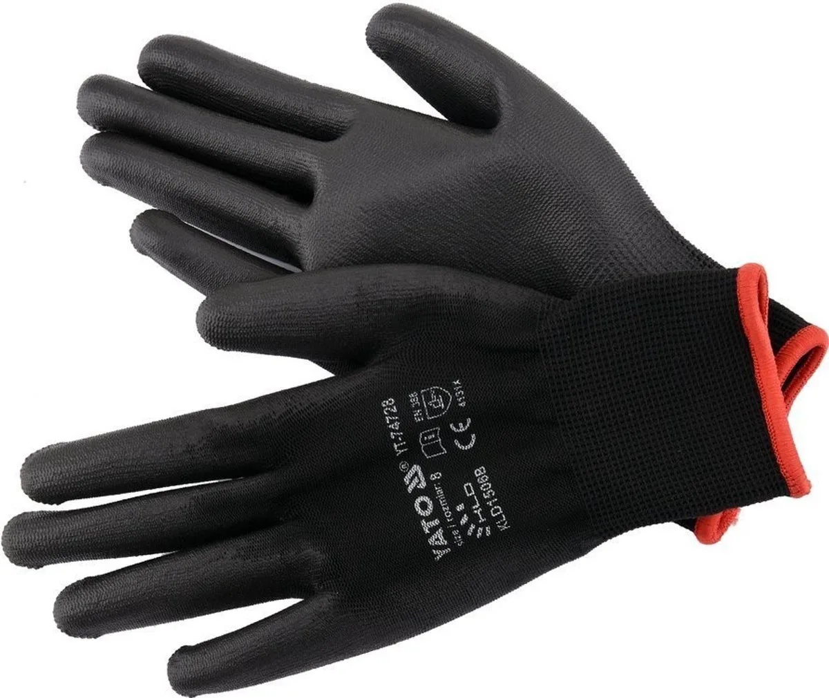 YT-74728 - Werkhandschoenen - (M) - Nylon met PU-coating - Slijtvast by Yato, Black, 8 – product image