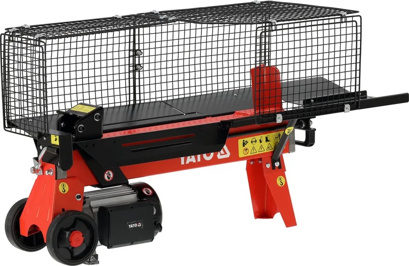 YT-79950 Elektrische Houtklover - Hydraulische Klover - 5 Ton - 2200W - Voor Boomstammen tot 52 cm - Met Metalen Veiligheidskooi von Yato – Produktbild