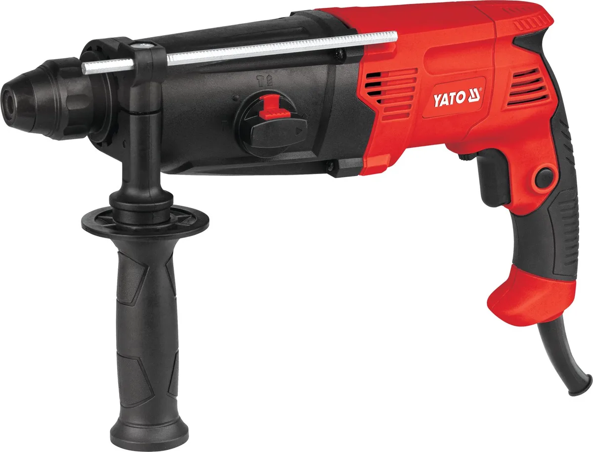 YT-82128 Combihamer / Boorhamer 800W - SDS-Plus (3.2 Joule) - 4 Functies - Max. 26 mm in Beton / 82 mm met Doosboor - Met Diepteaanslag & Extra Handgreep från Yato – produktbild